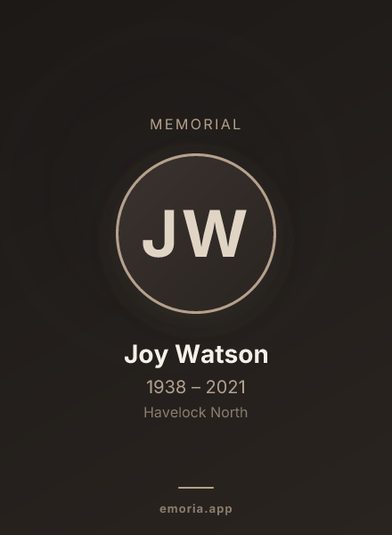 Memorial portrait of Joy Watson