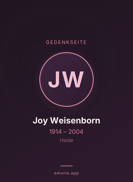 Gedenkportrait von Joy Weisenborn