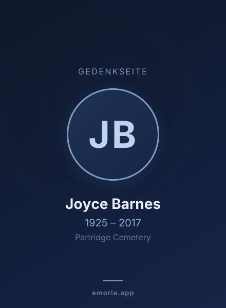 Gedenkportrait von Joyce Barnes