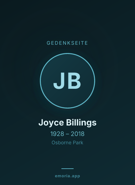 Gedenkportrait von Joyce Billings