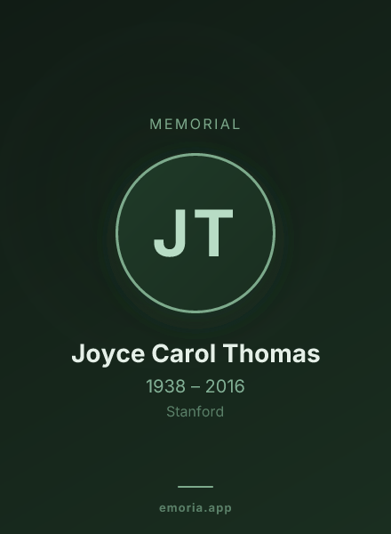 Memorial portrait of Joyce Carol Thomas