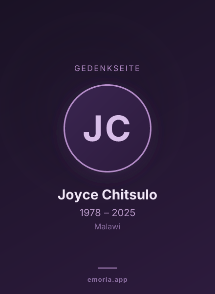 Gedenkportrait von Joyce Chitsulo