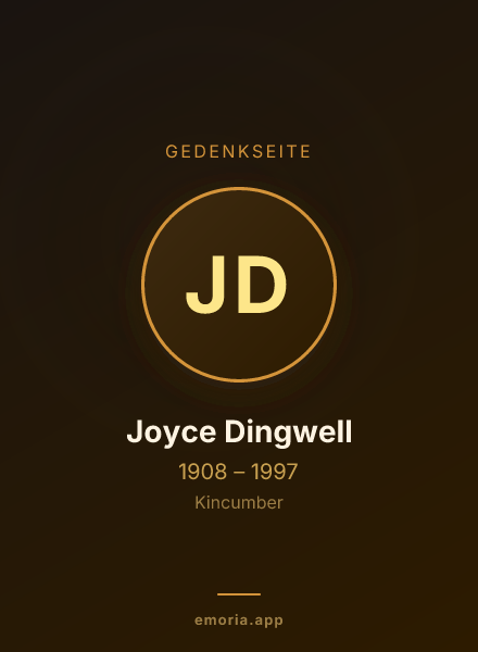 Gedenkportrait von Joyce Dingwell