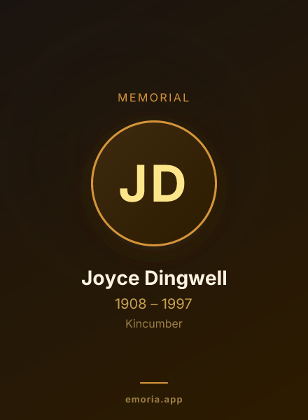 Memorial portrait of Joyce Dingwell