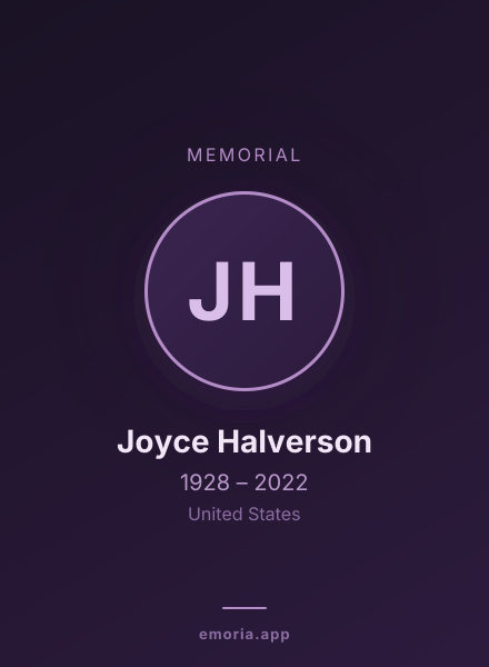 Memorial portrait of Joyce Halverson