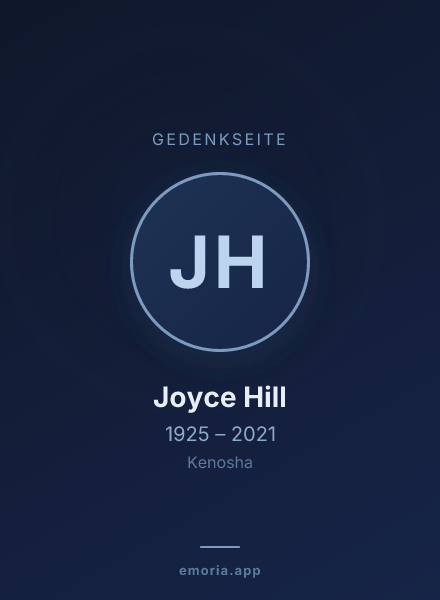 Gedenkportrait von Joyce Hill