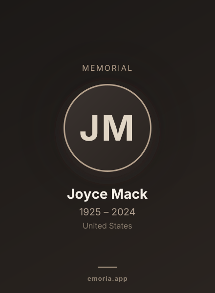 Memorial portrait of Joyce Mack