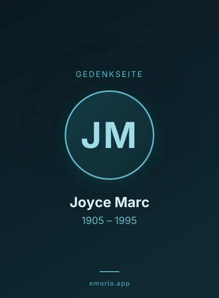 Gedenkportrait von Joyce Marc