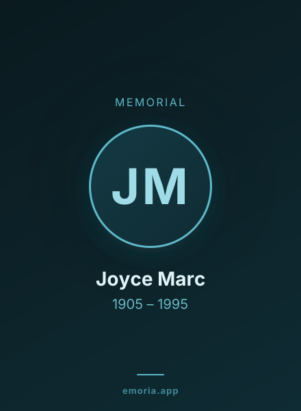 Memorial portrait of Joyce Marc