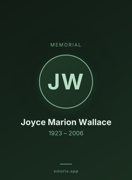 Memorial portrait of Joyce Marion Wallace