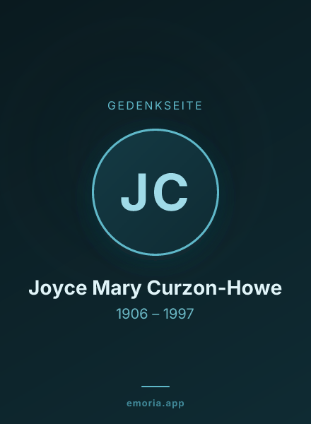 Gedenkportrait von Joyce Mary Curzon-Howe