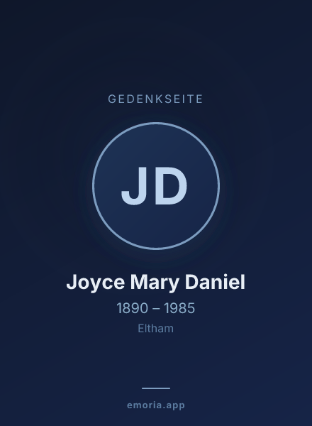 Gedenkportrait von Joyce Mary Daniel