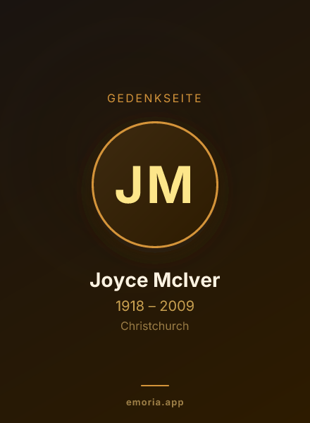 Gedenkportrait von Joyce McIver