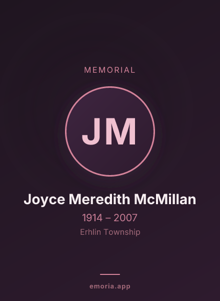 Memorial portrait of Joyce Meredith McMillan