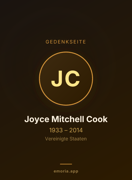 Gedenkportrait von Joyce Mitchell Cook
