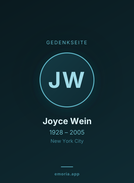 Gedenkportrait von Joyce Wein