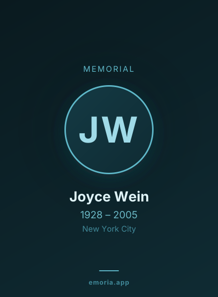 Memorial portrait of Joyce Wein