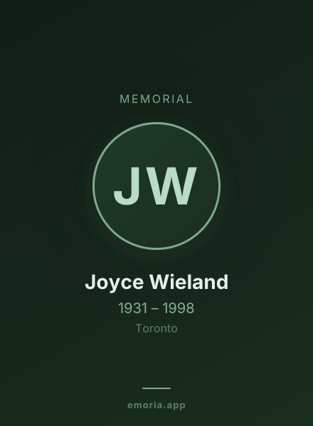 Memorial portrait of Joyce Wieland