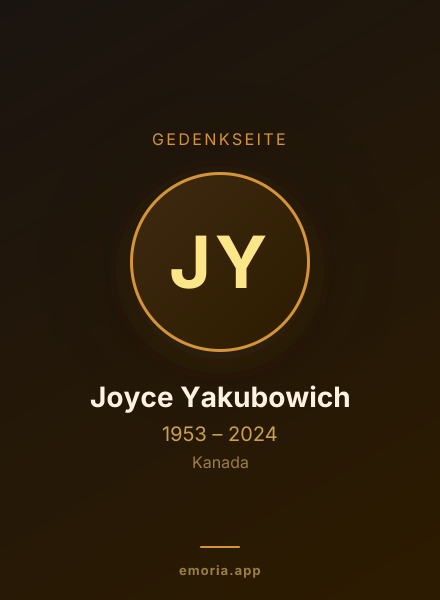 Gedenkportrait von Joyce Yakubowich