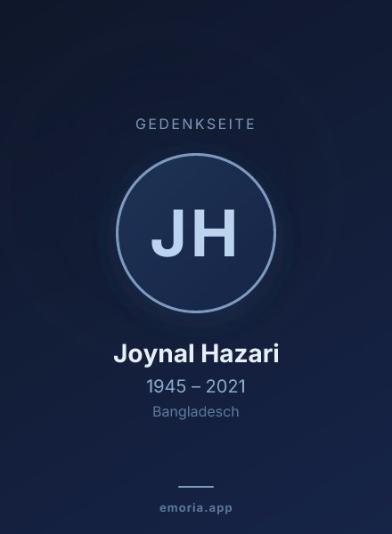 Gedenkportrait von Joynal Hazari