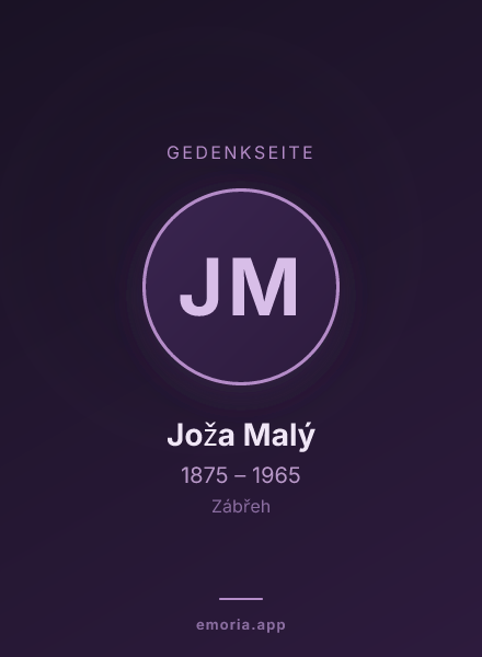 Gedenkportrait von Joža Malý