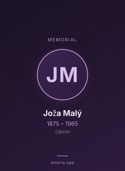 Memorial portrait of Joža Malý