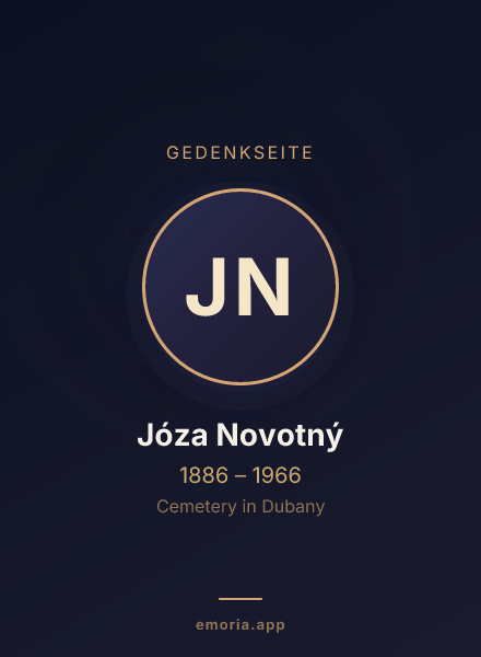 Gedenkportrait von Józa Novotný