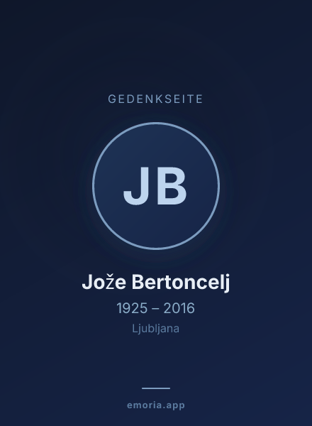 Gedenkportrait von Jože Bertoncelj