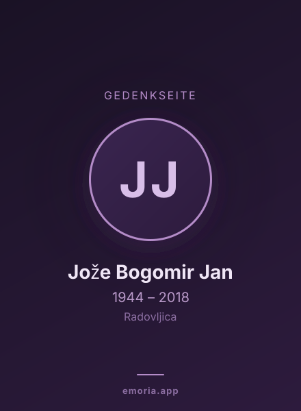 Gedenkportrait von Jože Bogomir Jan