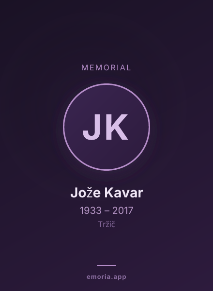 Memorial portrait of Jože Kavar