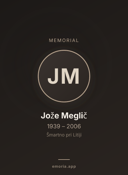 Memorial portrait of Jože Meglič
