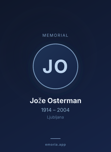 Memorial portrait of Jože Osterman