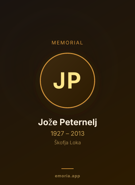 Memorial portrait of Jože Peternelj