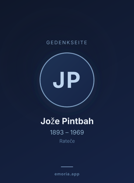 Gedenkportrait von Jože Pintbah