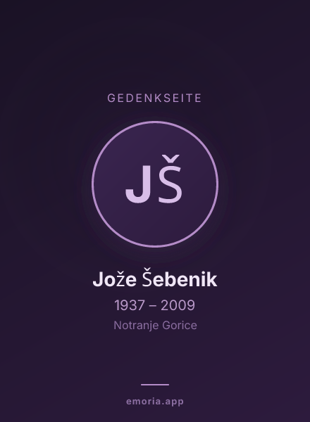 Gedenkportrait von Jože Šebenik