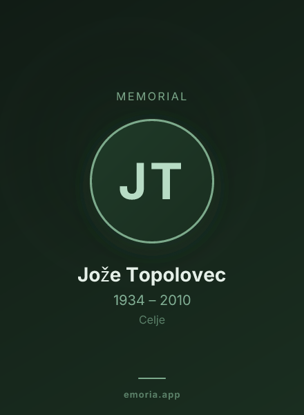 Memorial portrait of Jože Topolovec