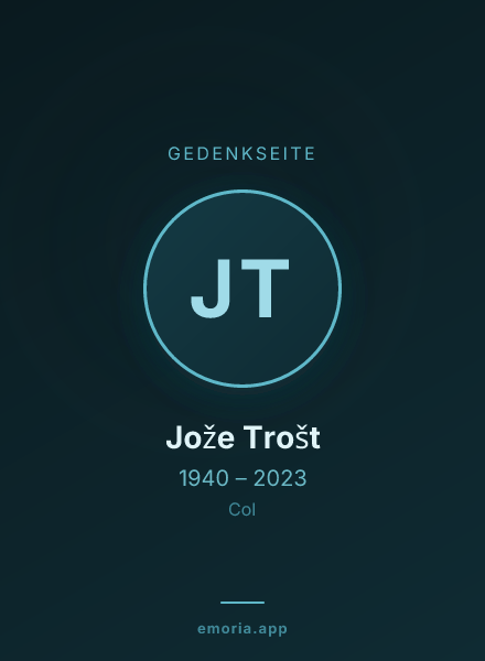 Gedenkportrait von Jože Trošt