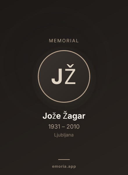 Memorial portrait of Jože Žagar