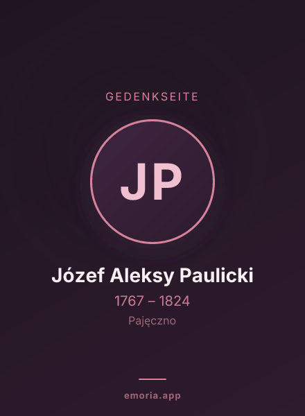 Gedenkportrait von Józef Aleksy Paulicki