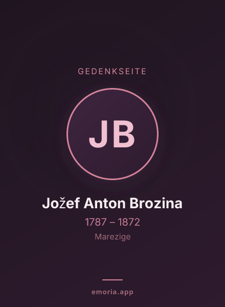 Gedenkportrait von Jožef Anton Brozina