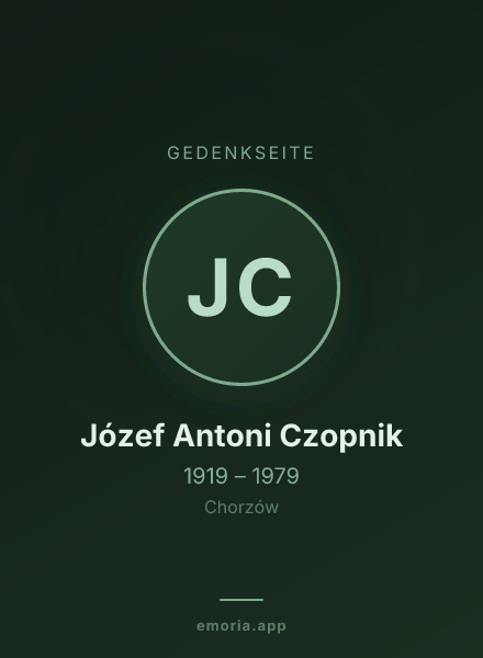 Gedenkportrait von Józef Antoni Czopnik