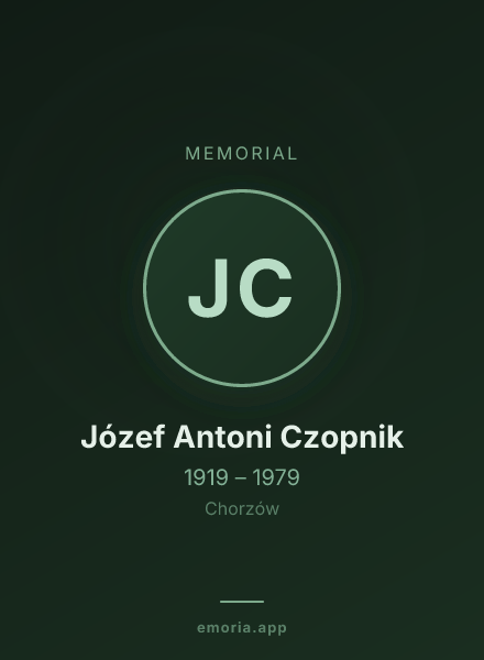 Memorial portrait of Józef Antoni Czopnik