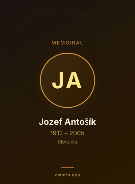 Memorial portrait of Jozef Antošík