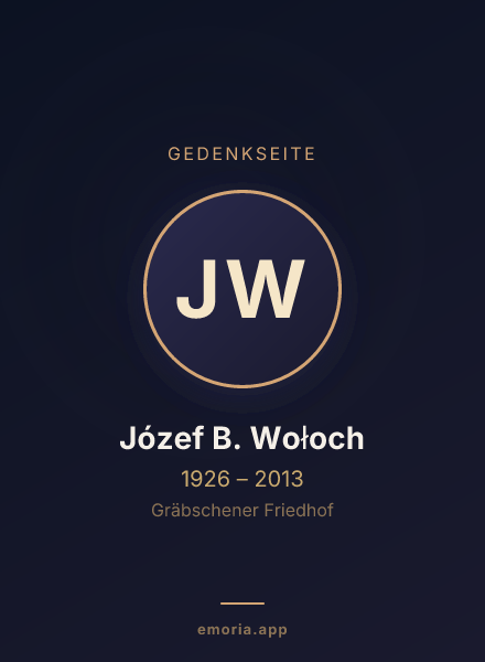 Gedenkportrait von Józef B. Wołoch