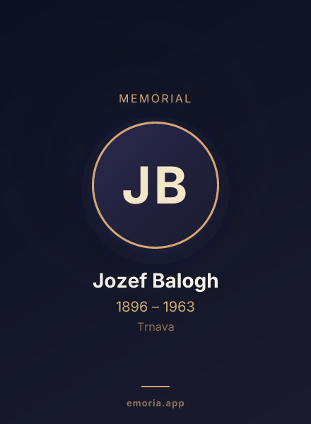 Memorial portrait of Jozef Balogh