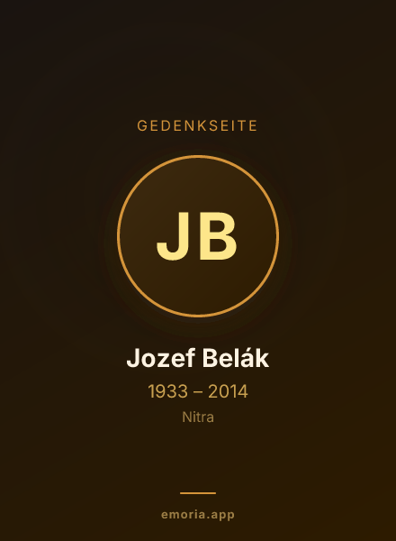 Gedenkportrait von Jozef Belák