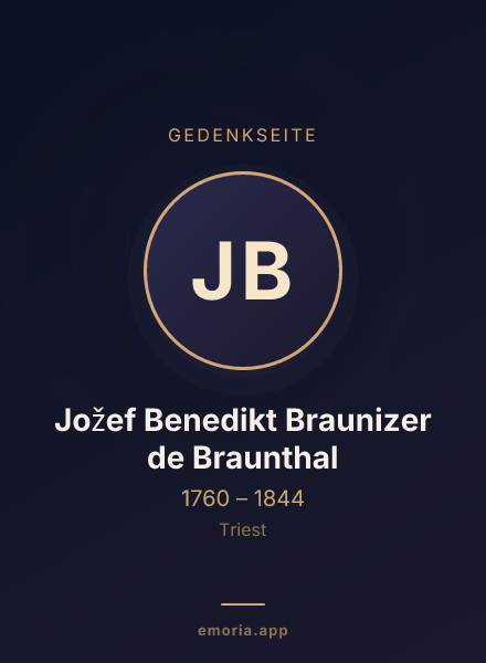 Gedenkportrait von Jožef Benedikt Braunizer de Braunthal