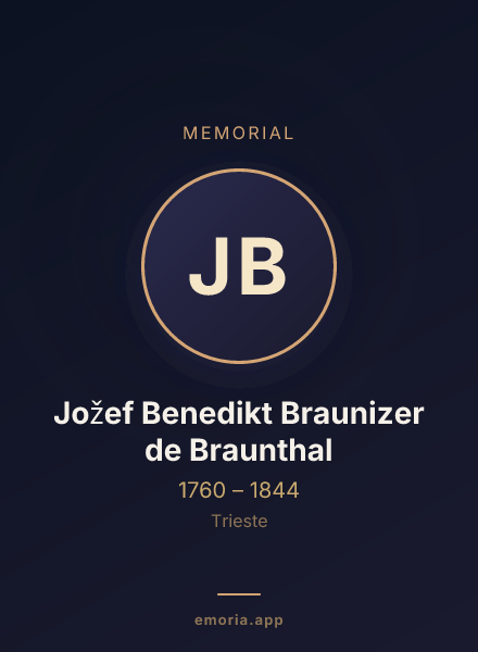 Memorial portrait of Jožef Benedikt Braunizer de Braunthal