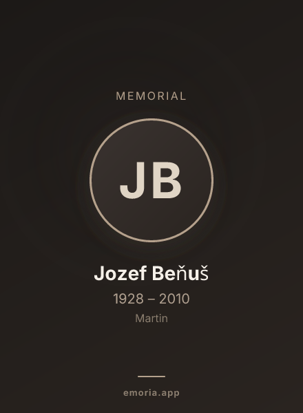 Memorial portrait of Jozef Beňuš