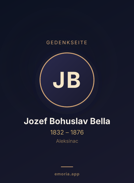 Gedenkportrait von Jozef Bohuslav Bella